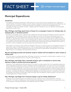 Municipal Expenditures - Michigan Municipal League