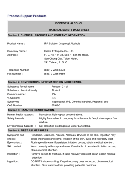 ISOPROPYL ALCOHOL MATERIAL SAFETY DATA SHEET Section 1