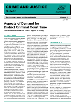 Aspects of demand for District Criminal Court time