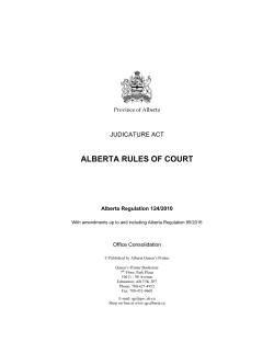 alberta rules of court - Alberta Queen`s Printer
