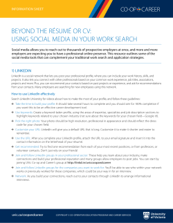 beyond the r&eacute;sum&eacute; or cv: using social media in your work search