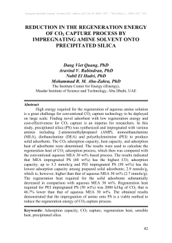 REDUCTION IN THE REGENERATION ENERGY OF CO2