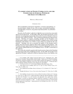 Classification of Enemy Combatants and the Usurpation of Judicial