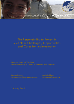 The Responsibility to Protect in Vietnam - Asia