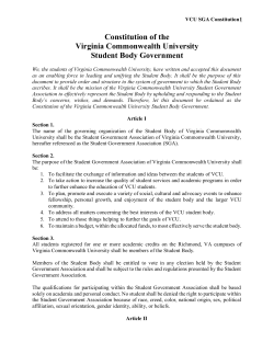 Ratified Constitution for one SGA