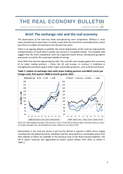 Brief: The exchange rate and the real economy