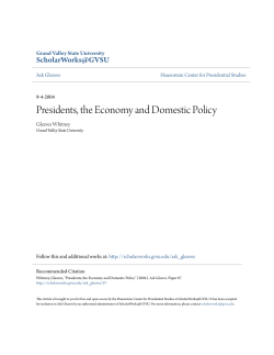 Presidents, the Economy and Domestic Policy