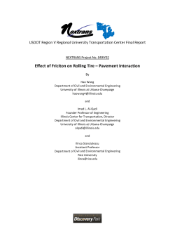 Effect of Friciton on Rolling Tire &ndash; Pavement