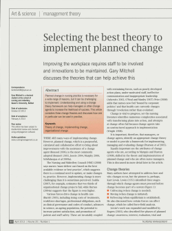 Selecting the Best Theory to Implement Planned Change