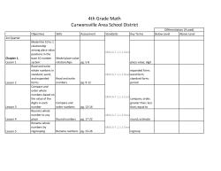 4th Grade Math Curwensville Area School District