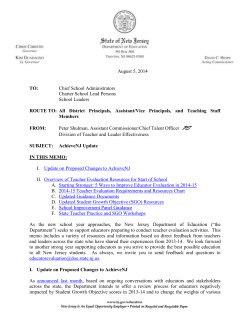 AchieveNJ Update (8-5-14)