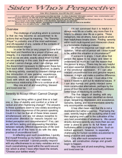 Serenity to Accept What I Cannot Change Overview