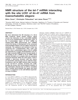 NMR structure of the let-7 miRNA interacting with