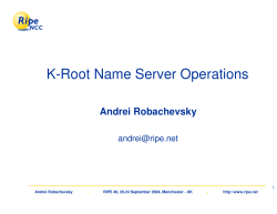 K-Root Name Server Operations