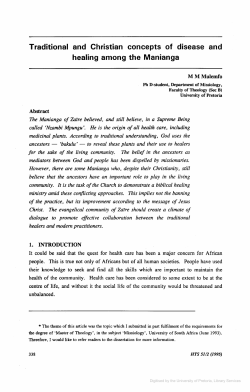 Traditional and Christian concepts of disease and healing among