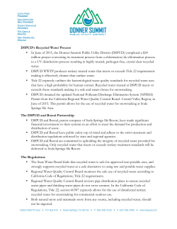 DSPUD Recycled Water Fact Sheet - Donner Summit Public Utility