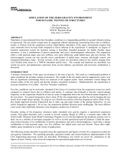 simulation of the zero-gravity environment for dynamic testing of