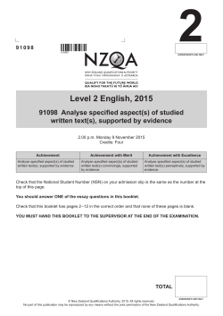 Level 2 English (91098) 2015