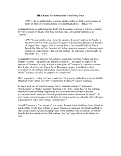 III. Climate Reconstructions from Proxy Data AIT: “…the so