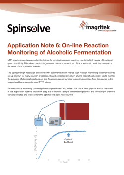 Application Note 6: On-line Reaction Monitoring of Alcoholic