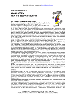 CRY, THE BELOVED COUNTRY by Alan Paton