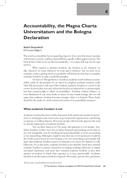 Accountability, the Magna Charta Universitatum