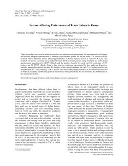 Factors Affecting Performance of Trade Unions in