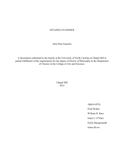 HETAIREIA IN HOMER John Elias Esposito A dissertation submitted