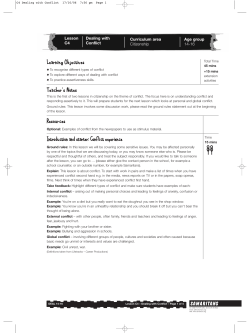 Dealing With Conflict - Bolton Healthy Schools