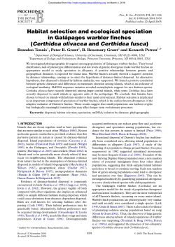 Habitat selection and ecological speciation in Gala&acute; pagos warbler