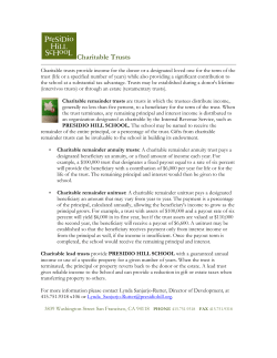 Charitable Trusts - Presidio Hill School