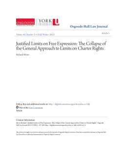 Justified Limits on Free Expression: The Collapse of the General
