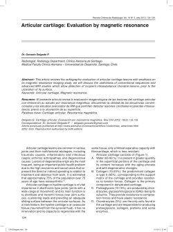 Articular cartilage: Evaluation by magnetic resonance