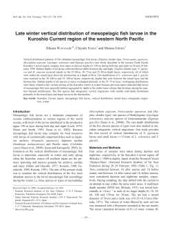 Late winter vertical distribution of mesopelagic fish