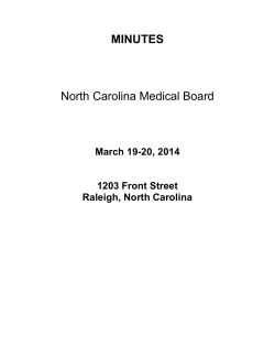 MINUTES North Carolina Medical Board