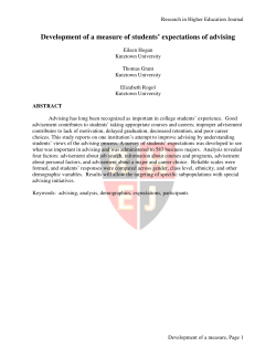 a measure of students` expectations of advising