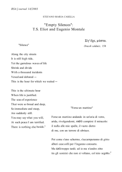 "Empty Silences": TS Eliot and Eugenio Montale