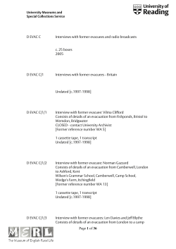 Page 1 of 36 D EVAC C Interviews with former evacuees and radio