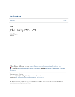 John Hyslop 1945-1993 - Digital Commons @ UMaine