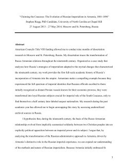 1 &ldquo;Claiming the Caucasus: The Evolution of Russian Imperialism in