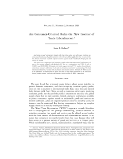 Are Consumer-Oriented Rules the New Frontier of Trade