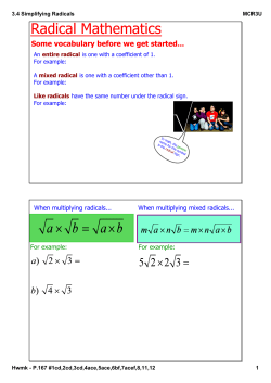 3.4 Simplifying Radicals