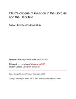 Plato`s critique of injustice in the Gorgias and the Republic