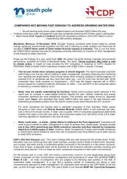 COMPANIES NOT MOVING FAST ENOUGH TO ADDRESS