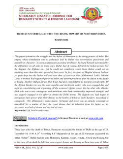 humayun`s struggle with the rising powers of northern india