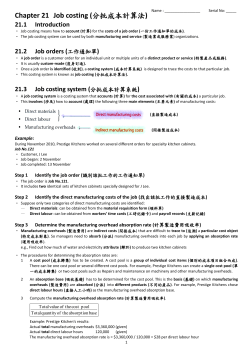 Chapter 21 Job costing