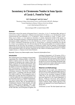 Inconstancy in Chromosome Number in Some Species of Cassia L