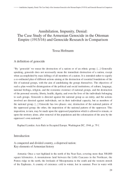 Annihilation, Impunity, Denial: The Case Study of the Armenian