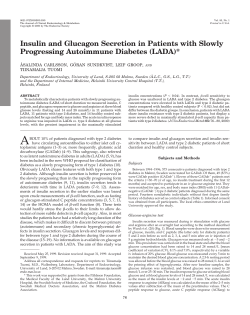 Insulin and Glucagon Secretion in Patients with