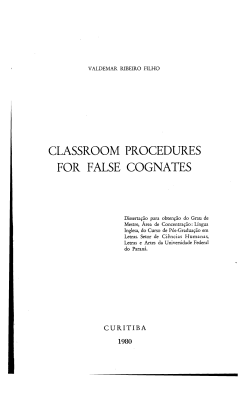 CLASSROOM PROCEDURES FOR FALSE COGNATES